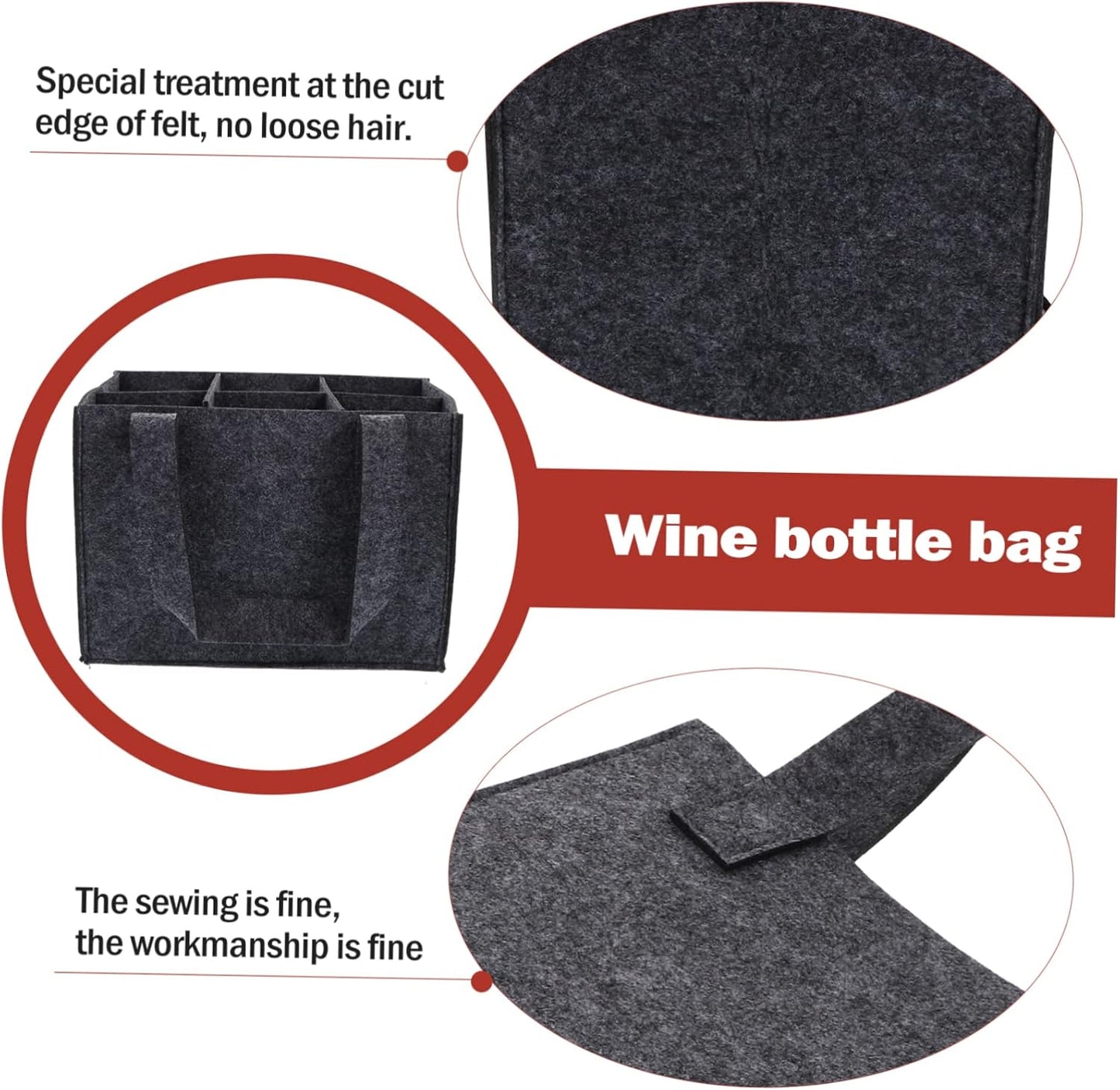 6 Bottle Wine Rack - Dark Grey - Storage Organizer for Bottles