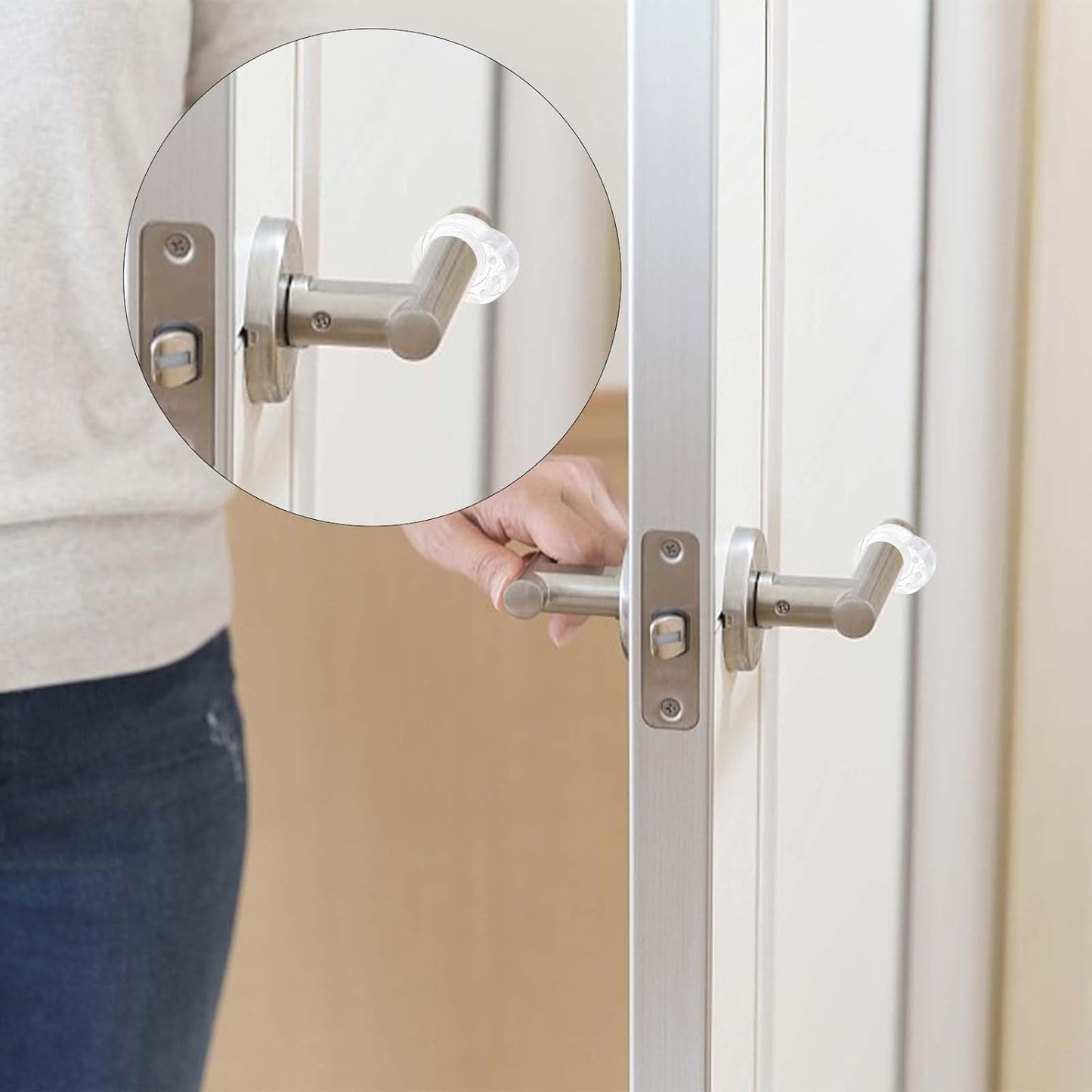 8 Pack Door Stoppers Indoor Wall Protectors Transparent Door Stop Guards