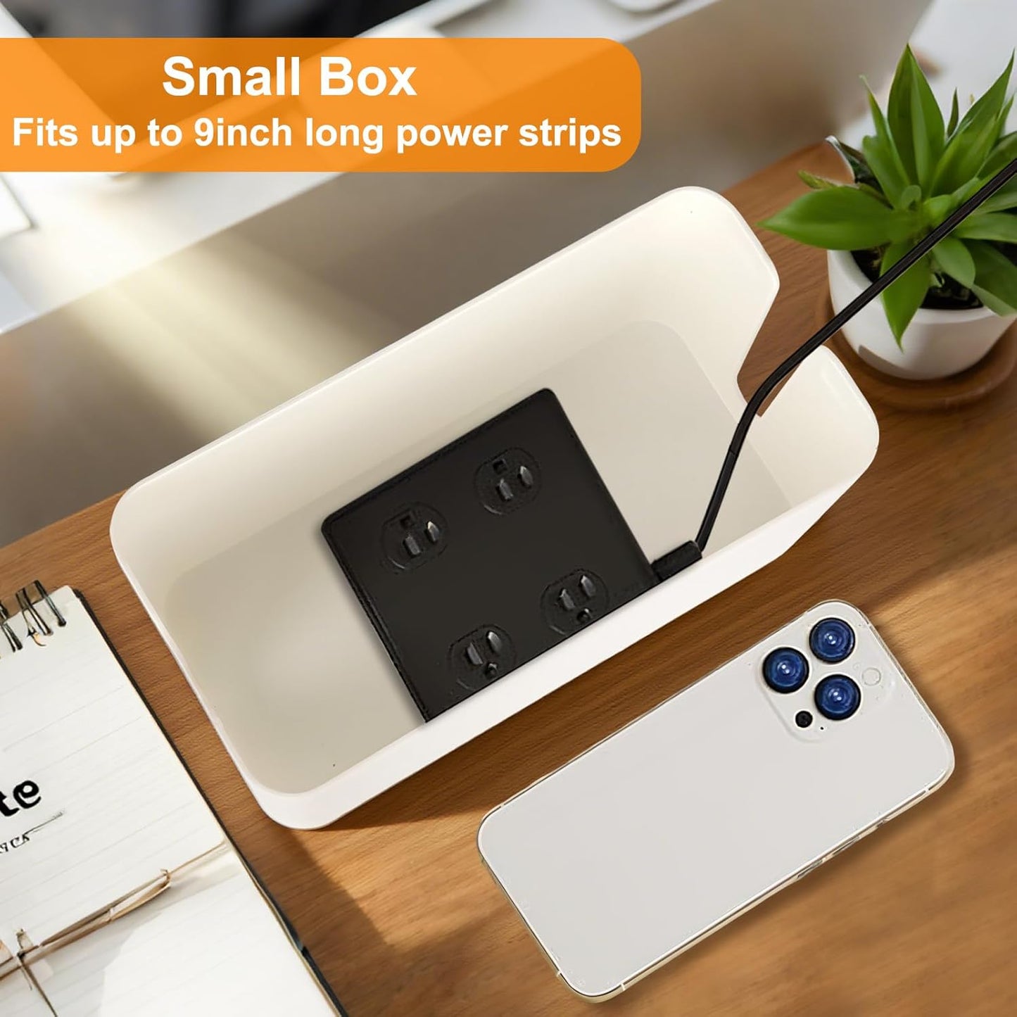 1 Piece Cable Organizer Box White Multifunctional Cable Management Solution