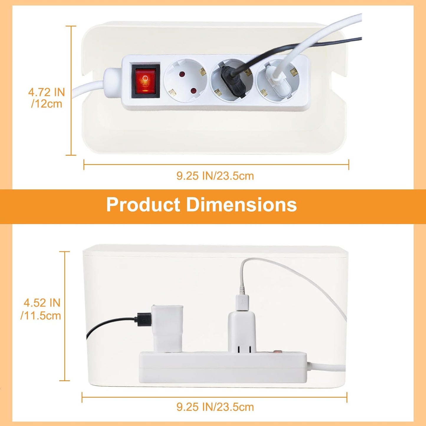 1 Piece Cable Organizer Box White Multifunctional Cable Management Solution