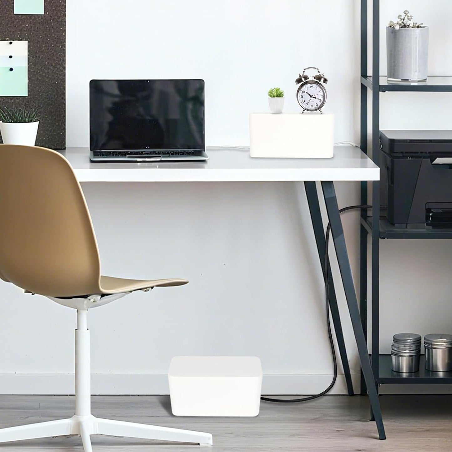 1 Piece Cable Organizer Box White Multifunctional Cable Management Solution