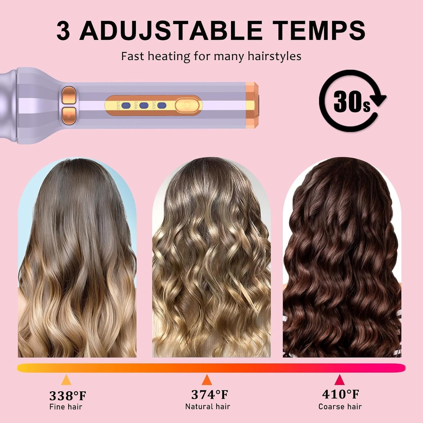 1 Piece Automatic Curling Iron Hair Curler Styling Tool Purple