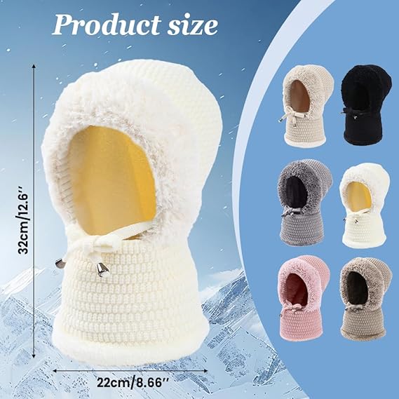 Women's 3-in-1 Beanie with Neck Protection One Size Grey
