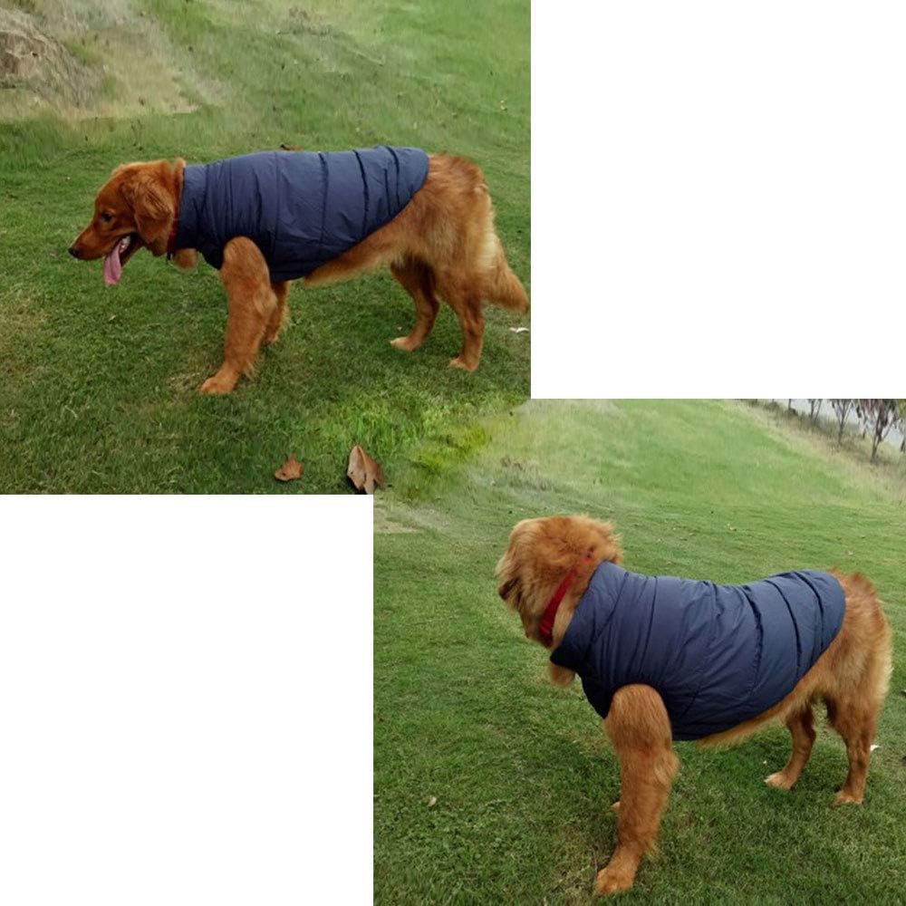 Winter Dog Jacket Marine Blue XL - Warm Pet Coat for Cold Weather - Dog Apparel