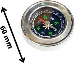 60mm Diameter Magnetic Compass Small Stainless Steel for School Activities Camping Physics Lab Experiments