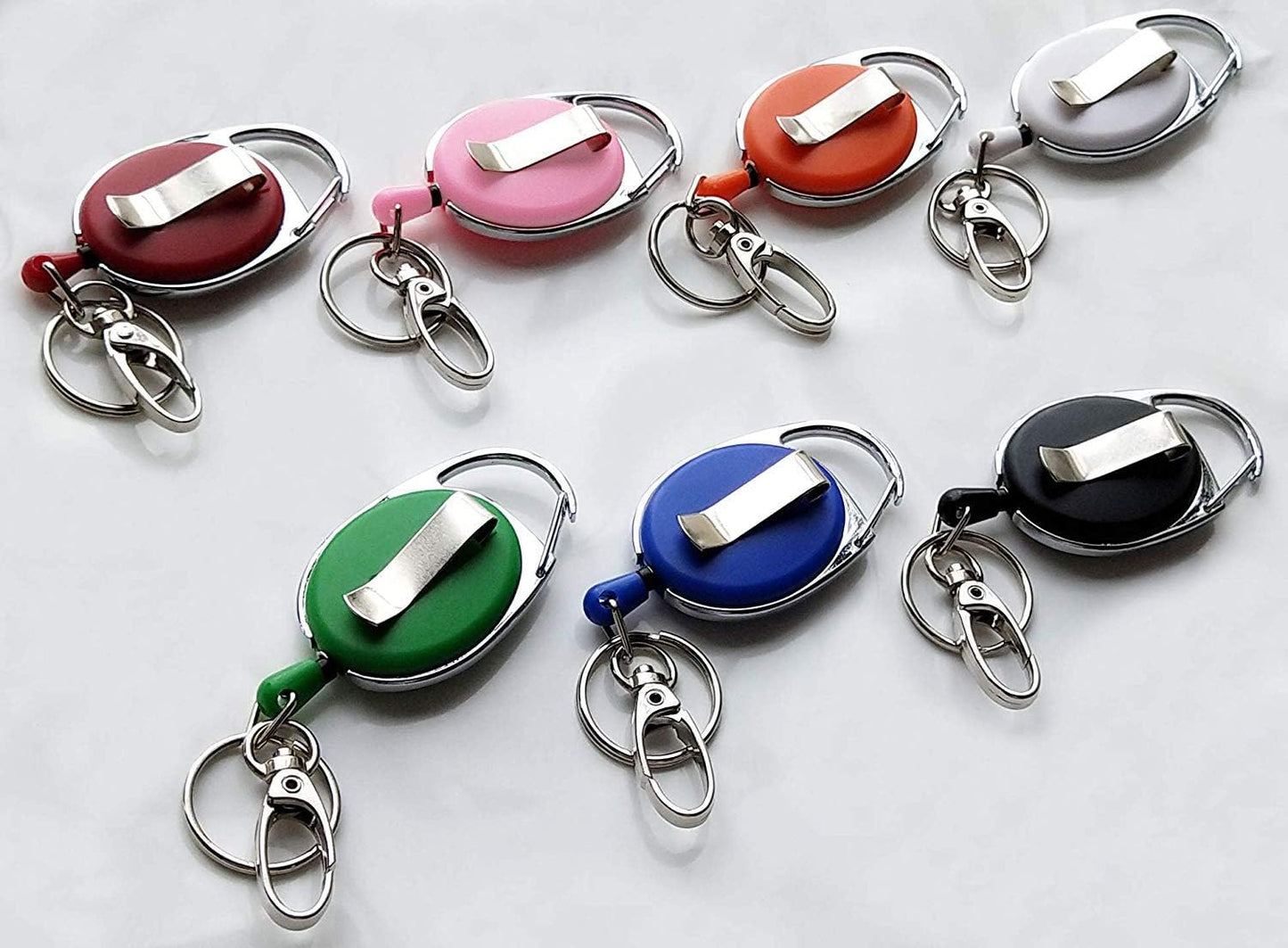 7 Pack Telescopic Keychain ID Lanyard Holder for Keys and ID Cards