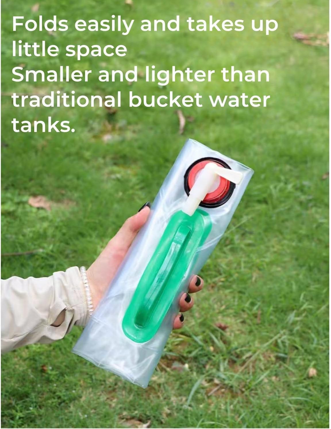 2 Pack Foldable Water Kettle with Tap Portable Food Grade BPA Free for Camping Hiking Emergency Use
