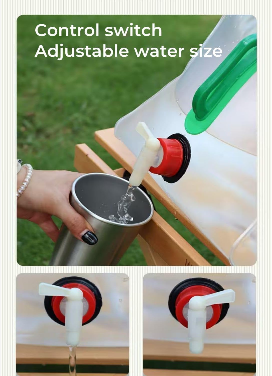 2 Pack Foldable Water Kettle with Tap Portable Food Grade BPA Free for Camping Hiking Emergency Use