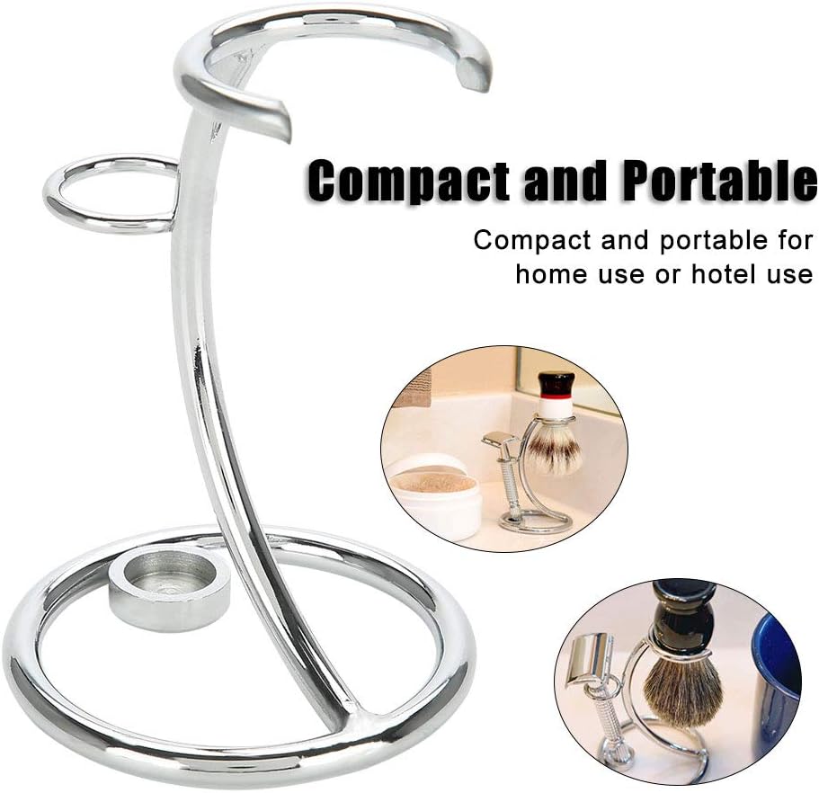 Men's Stainless Steel Silver Razor Holder - Shaving Brush Stand
