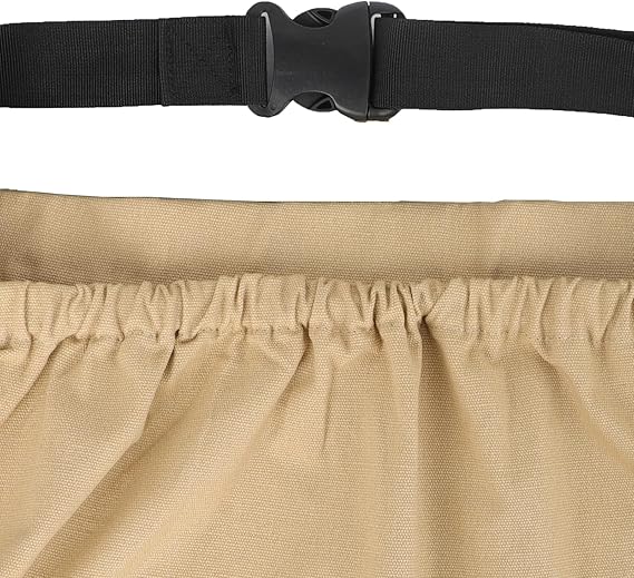 Adjustable Garden Apron with Pockets - Reusable Harvest Pouch for Fruit Picking - Portable Khaki Garden Tool Bag