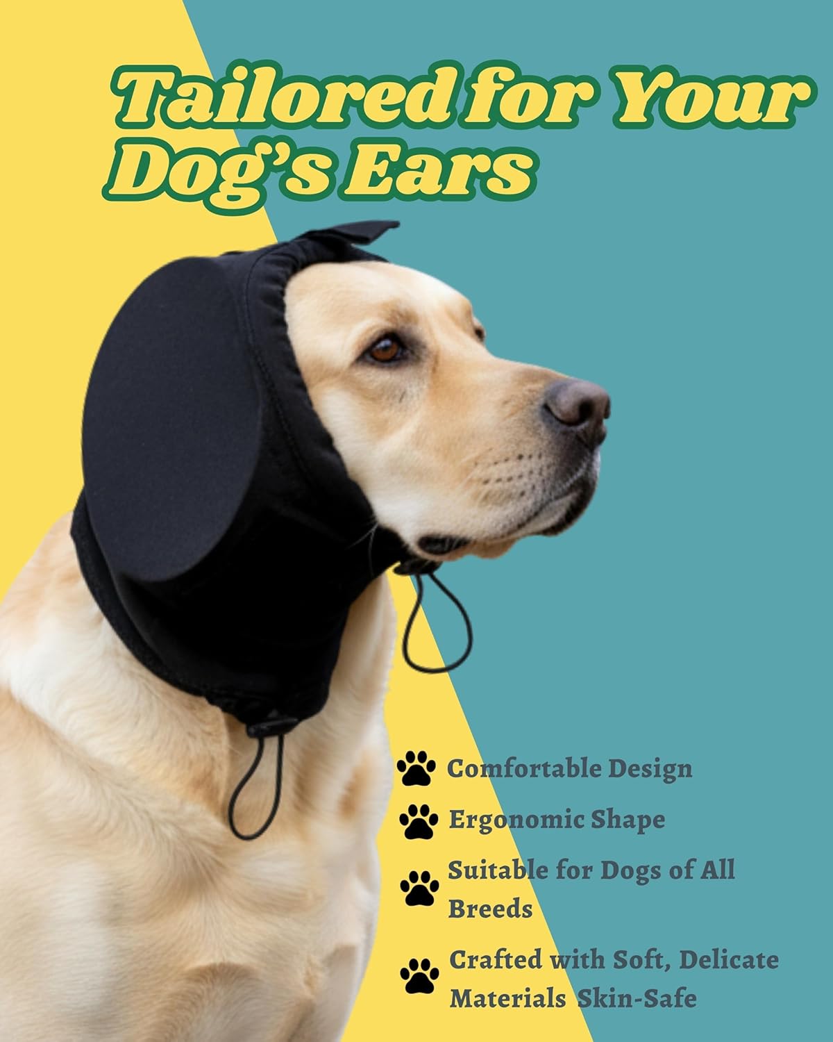 Dog Ear Muffs Soundproofing Hearing Protection Warm S Black 1 Piece