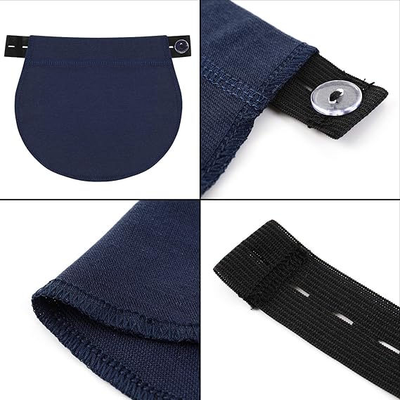 Adjustable Elastic Belly Bands 6 Pack - Maternity Support Belts for Pregnant Women - Black Grey White Dark Blue Khaki