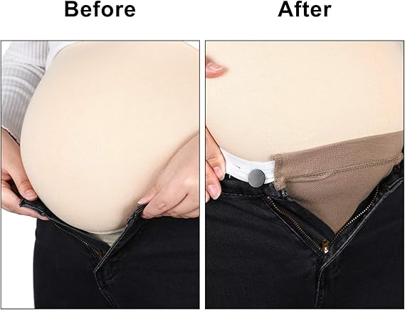 Adjustable Elastic Belly Bands 6 Pack - Maternity Support Belts for Pregnant Women - Black Grey White Dark Blue Khaki
