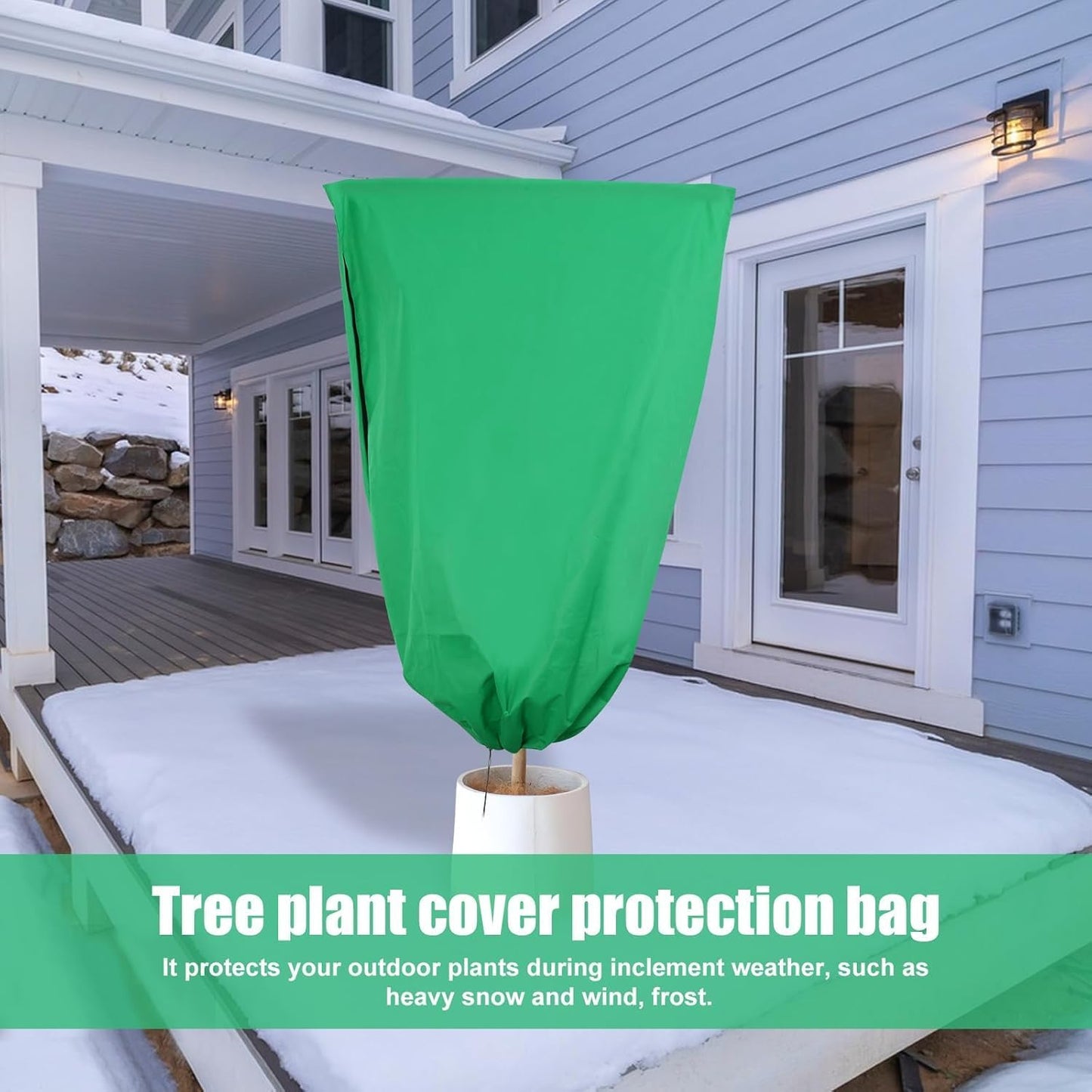 Winter Plant Frost Protection Covers 120x180cm Green 2 Pack Durable Garden Tree Shrub Cold Weather Shield