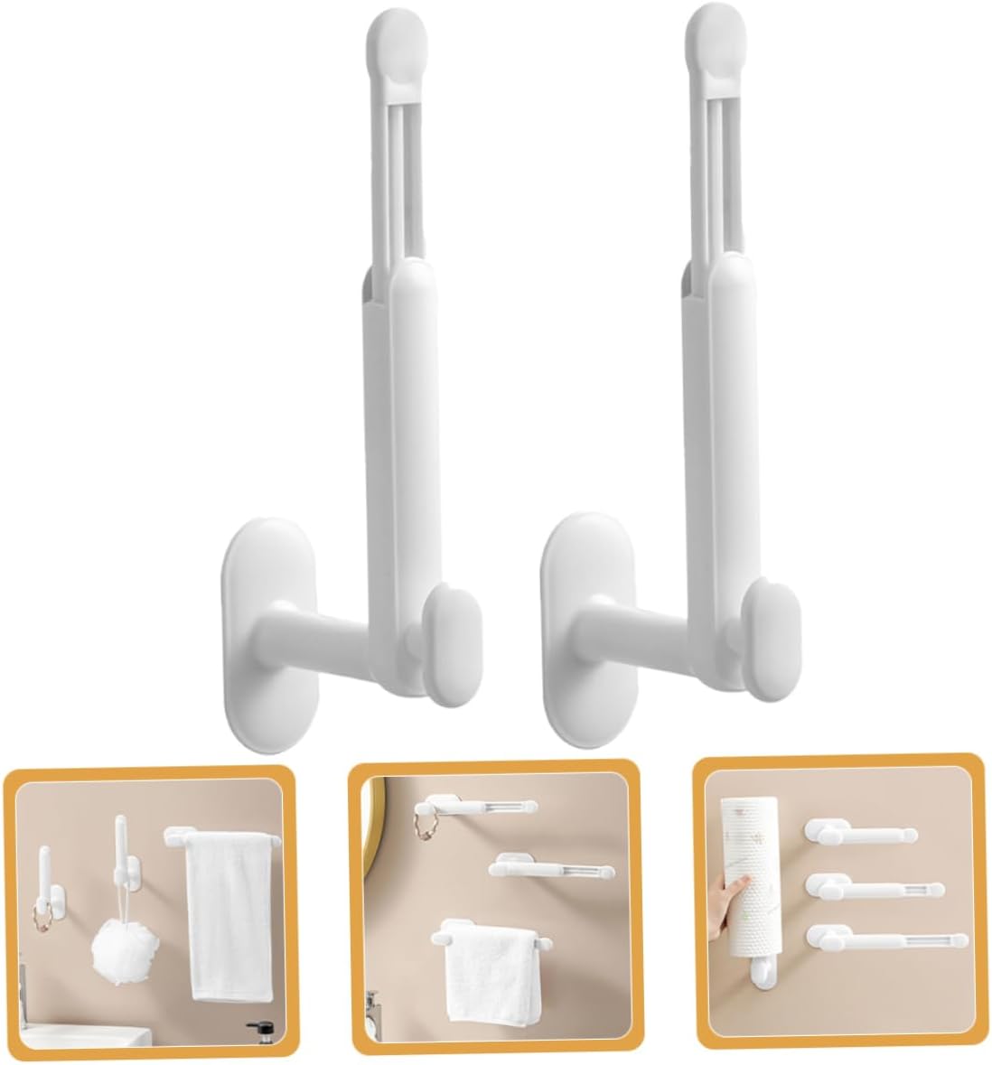 2 Pack Adjustable Hair Accessory Organizer with Hair Tie Holder White