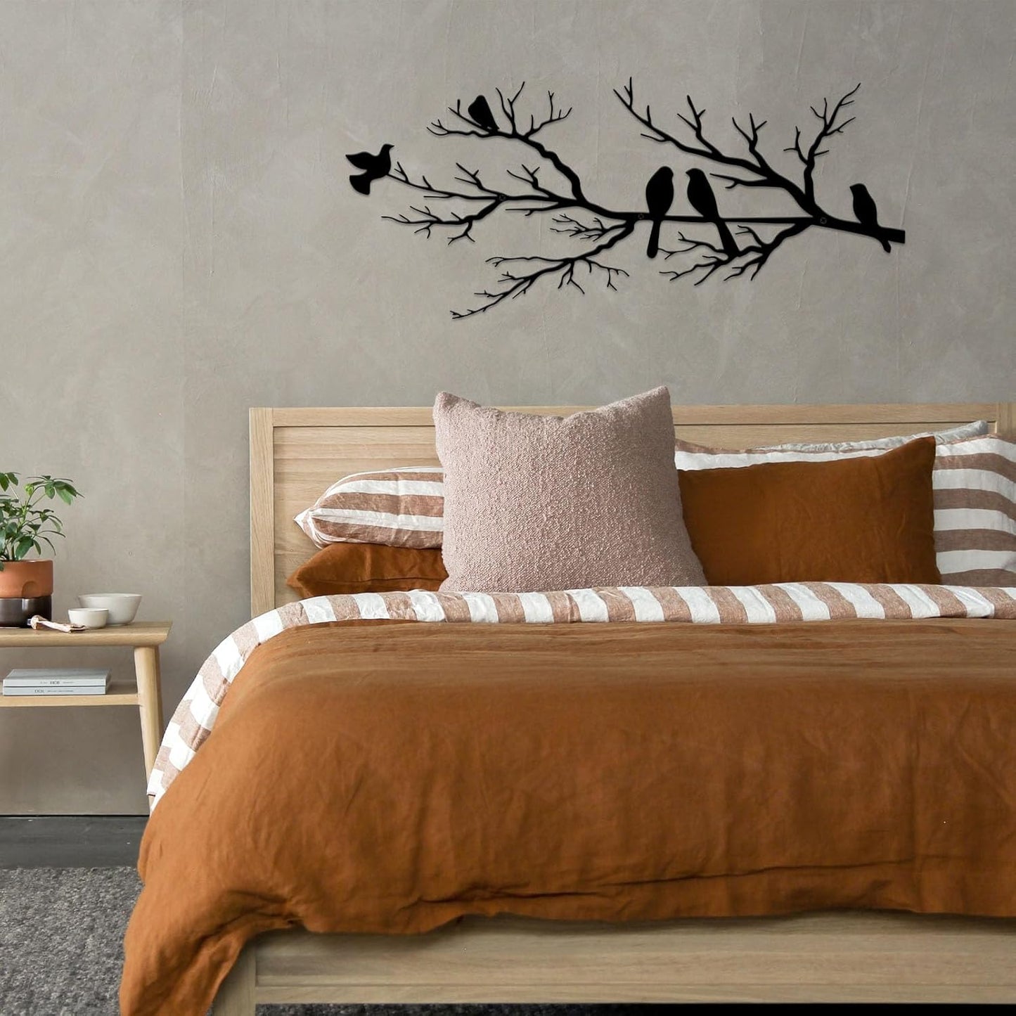 Black Metal Bird Wall Decor - Indoor/Outdoor Wall Accessory for Balcony Garden Living Room - Home Decoration Piece