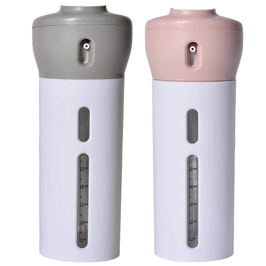 2 Pack 4-in-1 Travel Size Refillable Bottles for Shampoo & Lotion Leakproof Compact Toiletry Containers for Hand Luggage