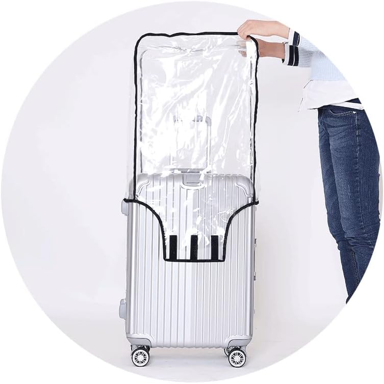 3 Pack Transparent PVC Suitcase Cover - Waterproof Luggage Protector with Velcro Closure for 20 24 28 Inch Suitcases