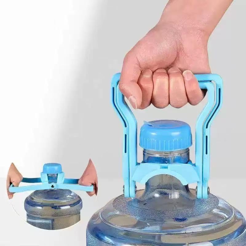 Blue Water Jug Handle 2 Pack with 5 Gallon Water Bottle Cap Heavy Duty Kettle Clamp