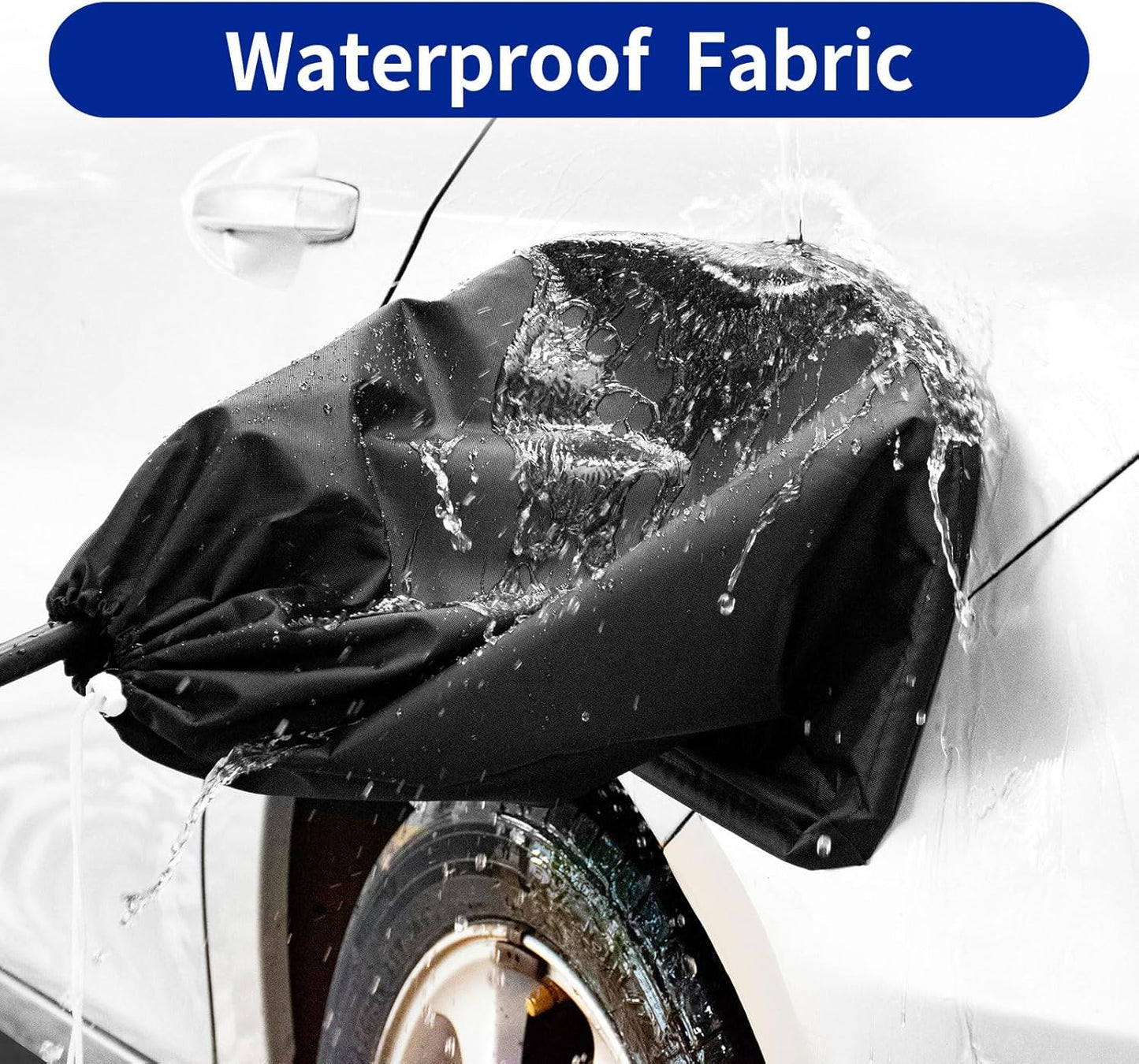 Magnetic EV Charging Port Protector - Waterproof Cover for Electric Cars - Weatherproof against Rain & Snow - Black