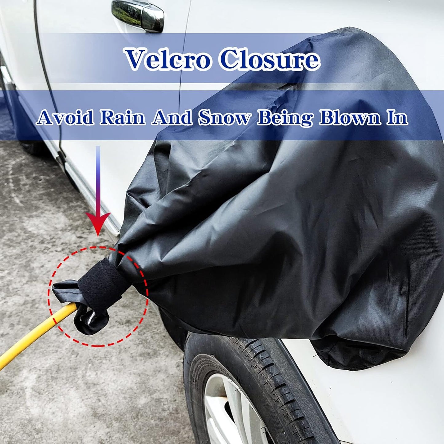 Magnetic EV Charging Port Protector - Waterproof Cover for Electric Cars - Weatherproof against Rain & Snow - Black