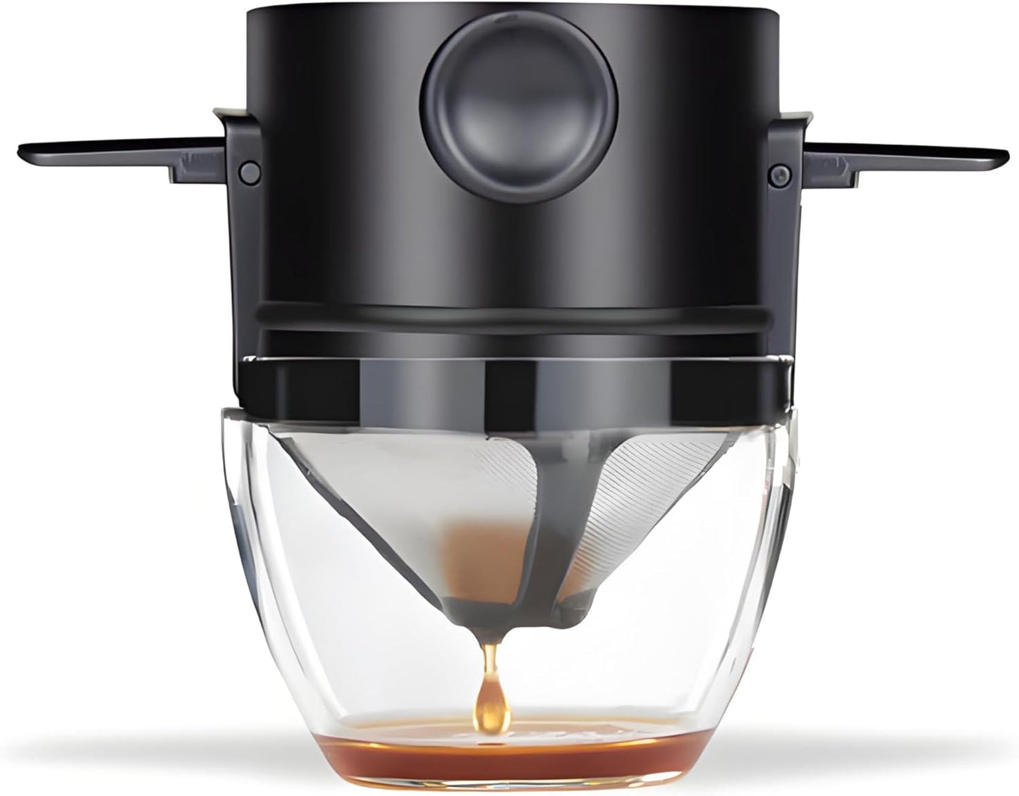 Reusable Stainless Steel Pour Over Coffee Dripper Filter Holder for Sustainable Slow Coffee at Home & Travel Black