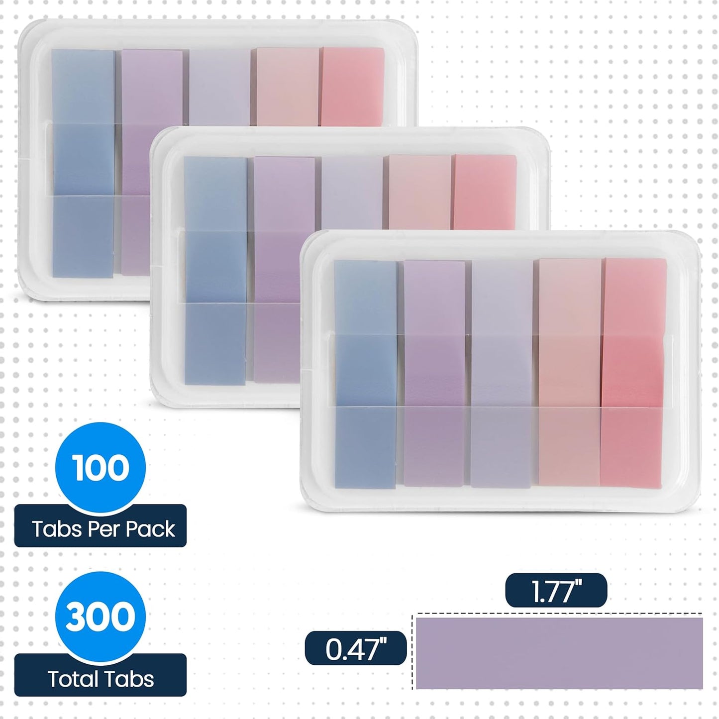300 Transparent Writable Page Markers in Dispenser 5 Colours for Books and Studying 3 Pack