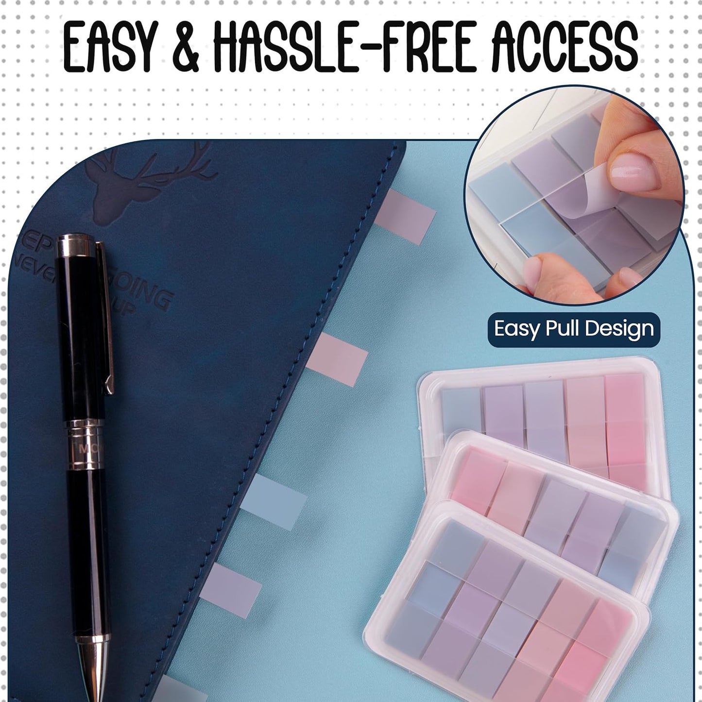 300 Transparent Writable Page Markers in Dispenser 5 Colours for Books and Studying 3 Pack
