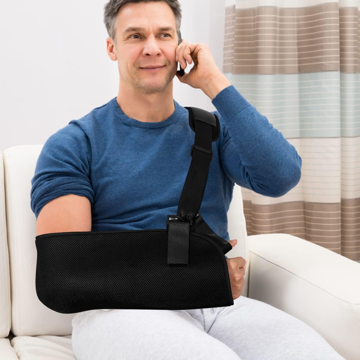 Adjustable Breathable Arm Sling Shoulder Immobilizer Support Brace Universal for Men Women Left Right Arm