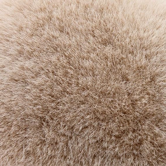 Beige Fluffy Faux Fur Hat Soft Plush Warm Winter Accessory