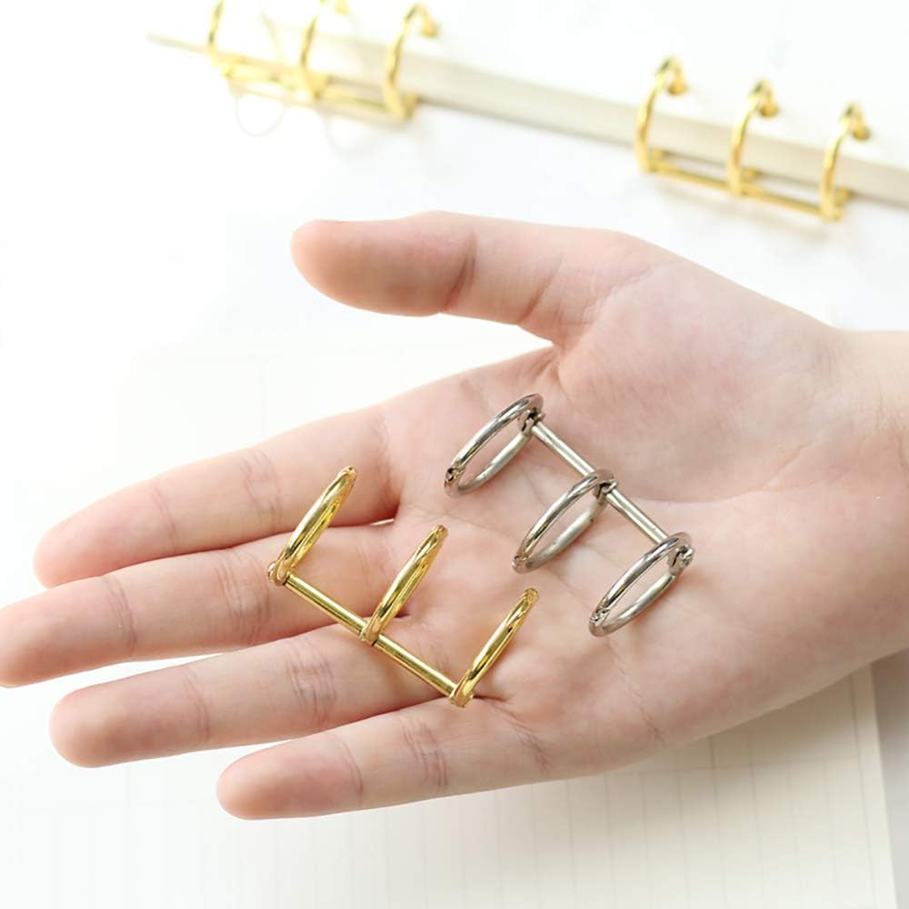 15mm Silver Metal Binder Rings 12 Pack Loose Leaf Hinged Rings for Scrapbooking Planner Crafting