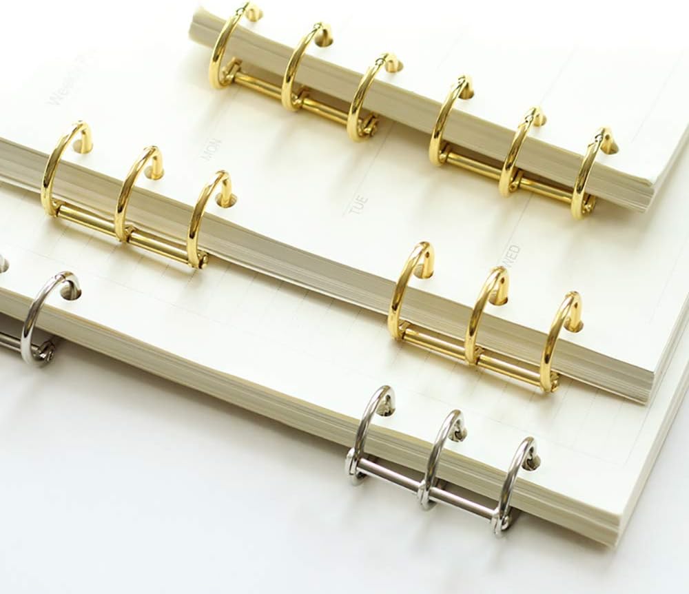 15mm Silver Metal Binder Rings 12 Pack Loose Leaf Hinged Rings for Scrapbooking Planner Crafting