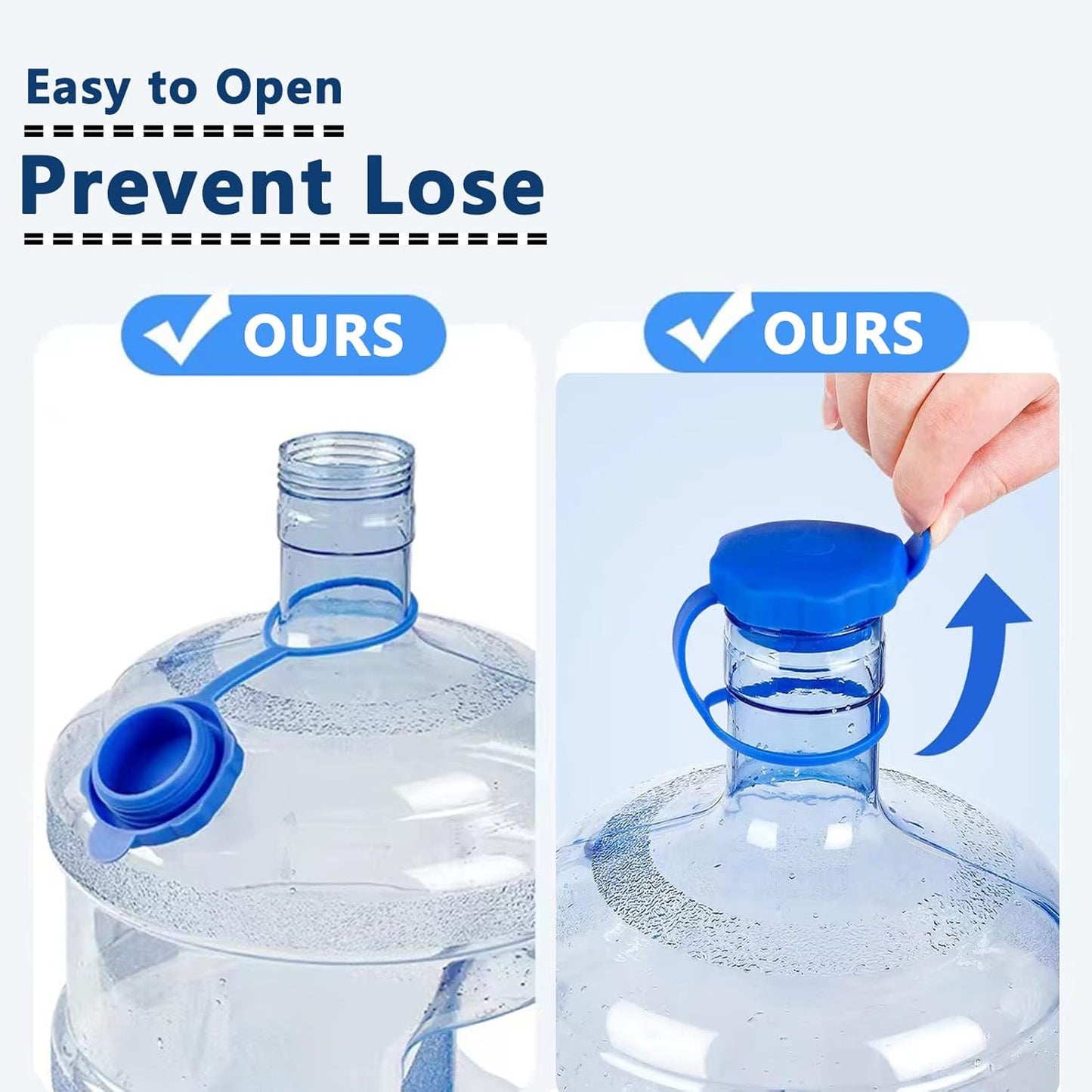 5 Gallon Water Kettle Lid Set of 4 Reusable Silicone Leakproof Bottle Lids