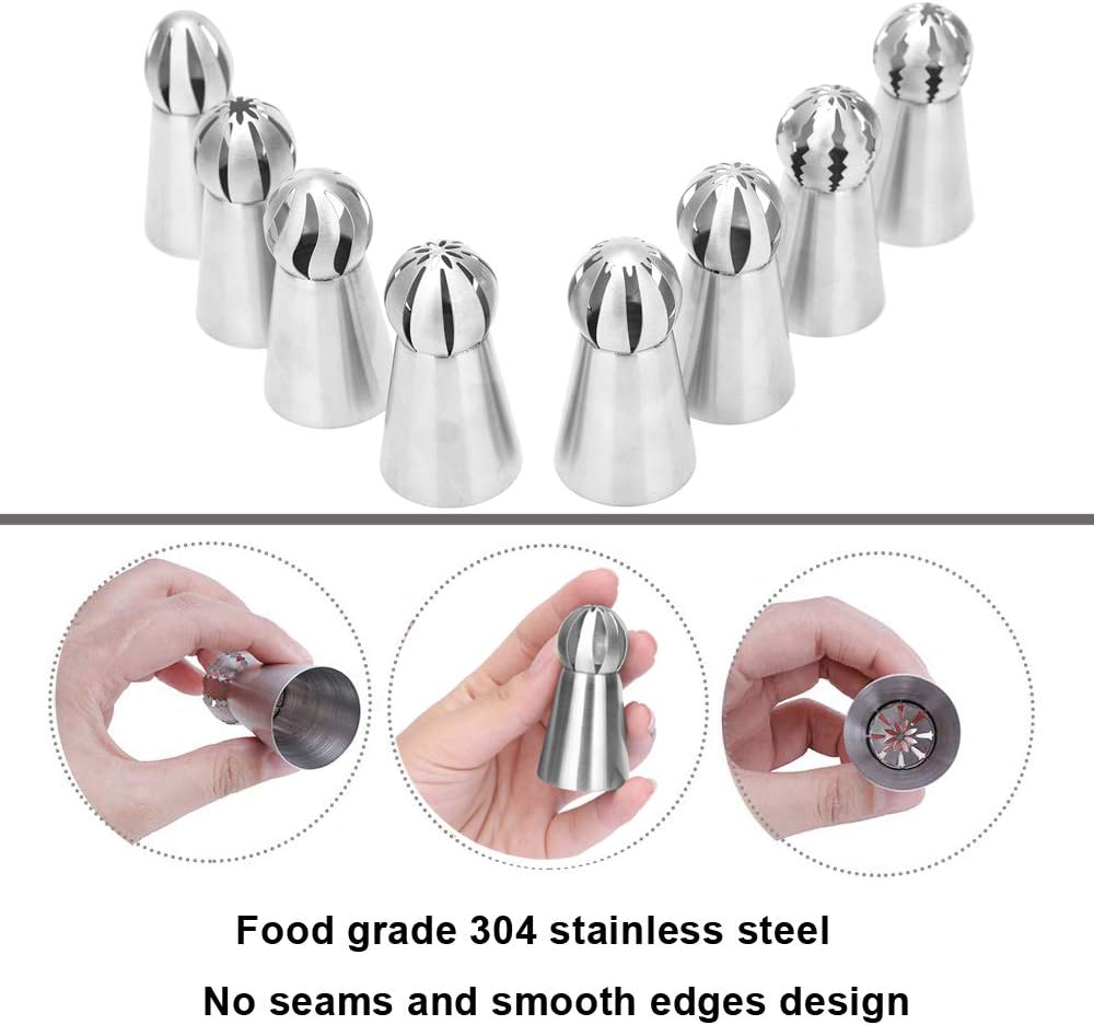 8-Piece Piping Nozzles Set for Cake Cupcake Cookies - Flower Decoration Tools