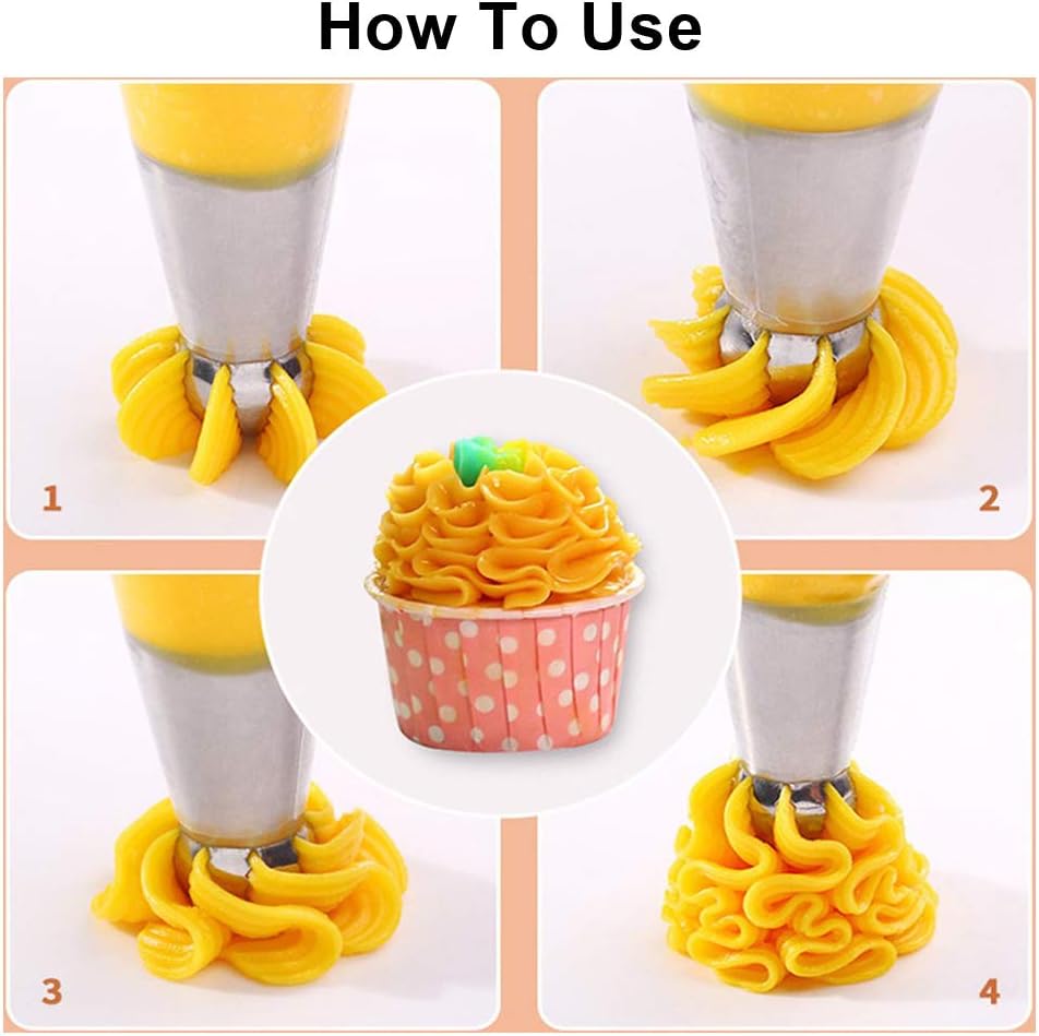 8-Piece Piping Nozzles Set for Cake Cupcake Cookies - Flower Decoration Tools