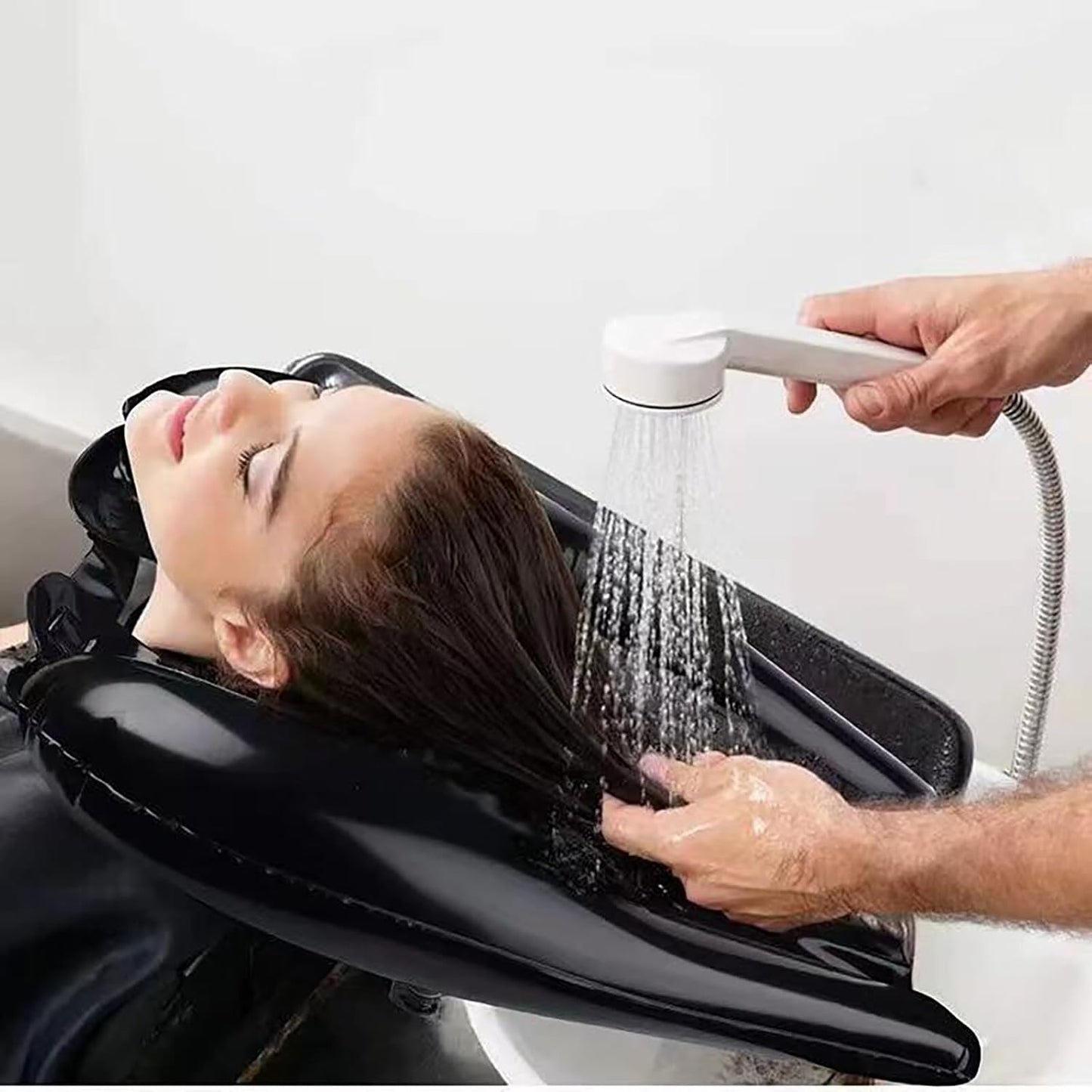Portable Shampoo Basin - Comfortable Hair Care Without Bending - Ideal for Limited Mobility - Black - Set of 1