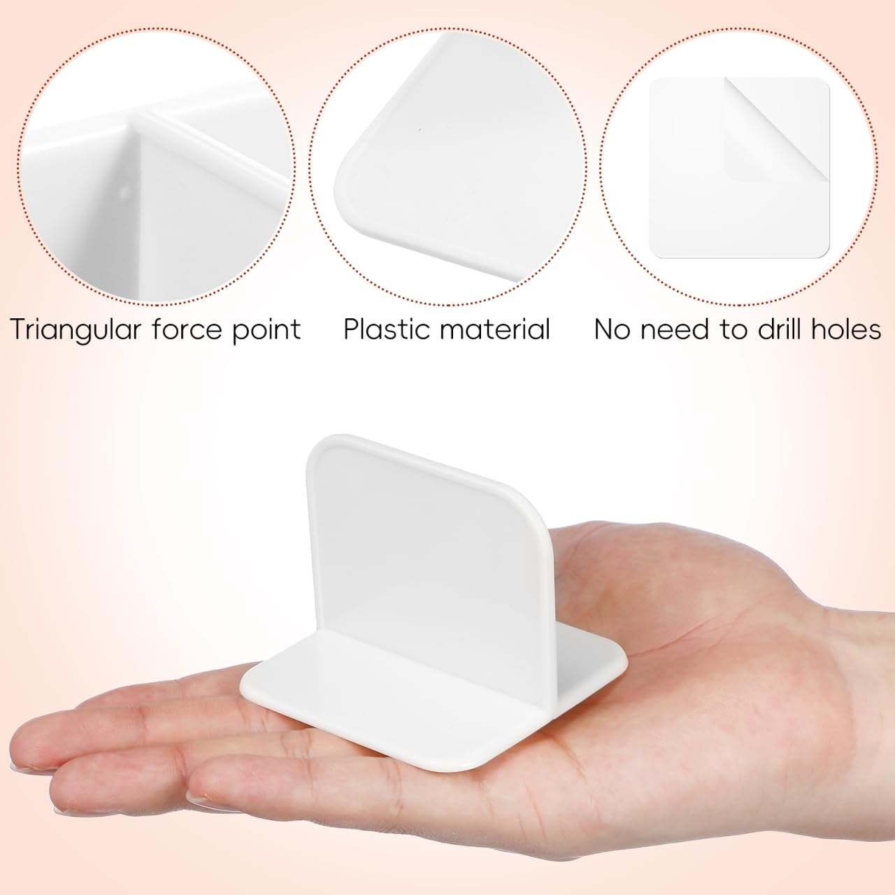 4-Piece White Anti-Slip Fence Base Stabilizer Set for Fence Support and Safety