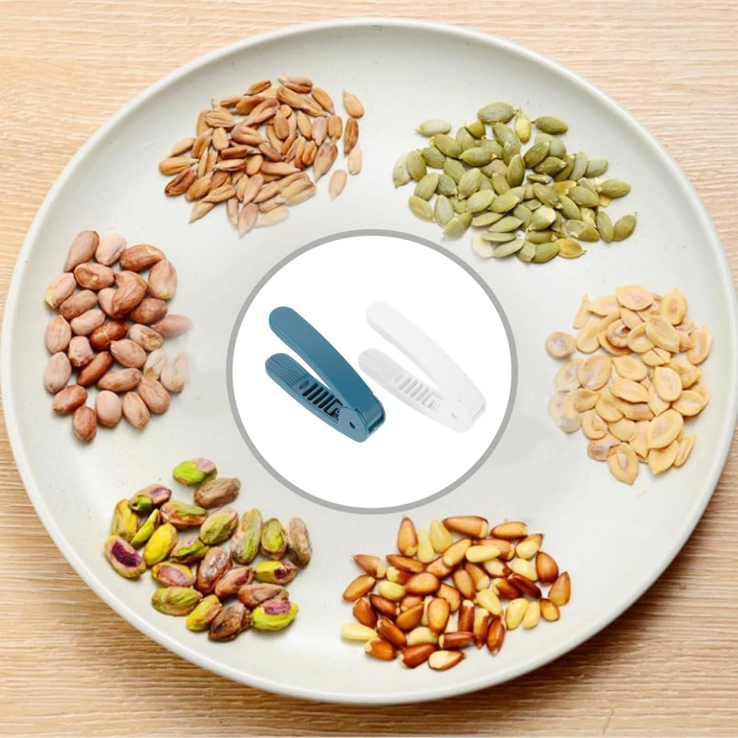 2 Pack Manual Nut Peeler Clip for Peanuts Pistachios Chestnuts Sunflower Seeds Watermelon Seeds - Handheld Nut Sheller Tool