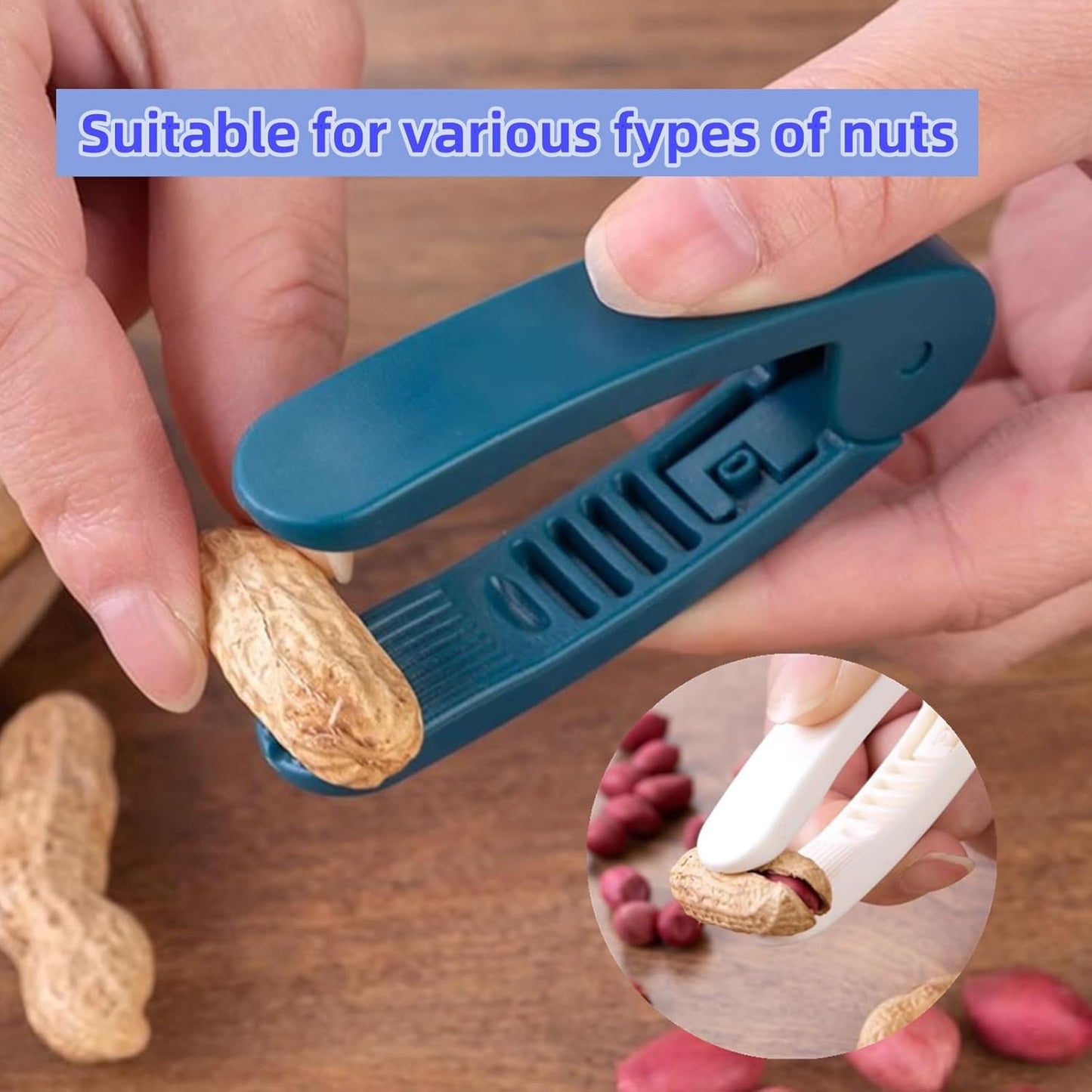 2 Pack Manual Nut Peeler Clip for Peanuts Pistachios Chestnuts Sunflower Seeds Watermelon Seeds - Handheld Nut Sheller Tool