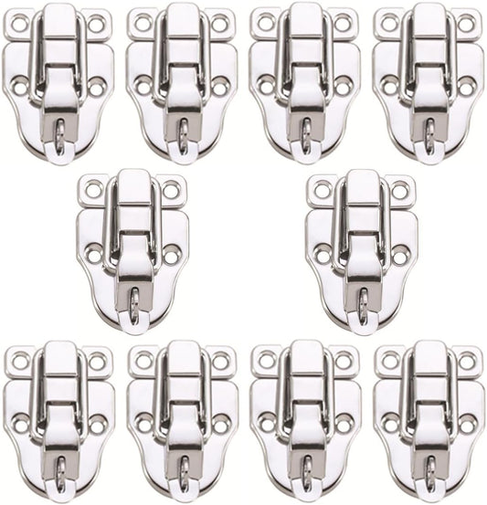 10 Pack Silver Hasp Locks 59mm with Screws Universal Chest Hardware Secure Locking Solution
