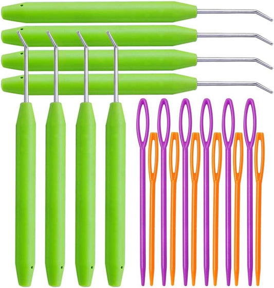 20 Piece Crochet Hook Set with Rubber Handles and Stitch Markers Ergonomic Knitting Tools for Blankets Scarves Gloves