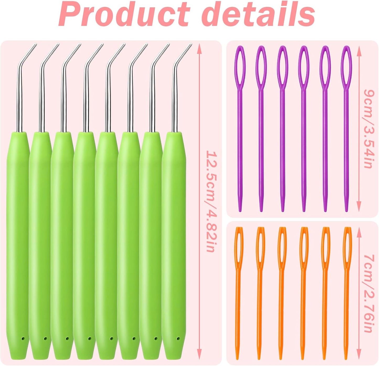20 Piece Crochet Hook Set with Rubber Handles and Stitch Markers Ergonomic Knitting Tools for Blankets Scarves Gloves
