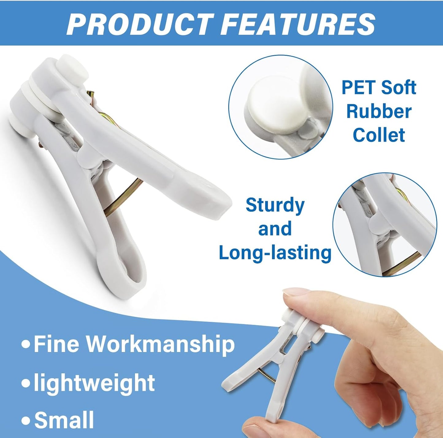 White and Grey Plastic Clothes Pegs - Multi-functional Small Clothespins for Clothing Bedding Socks Towels