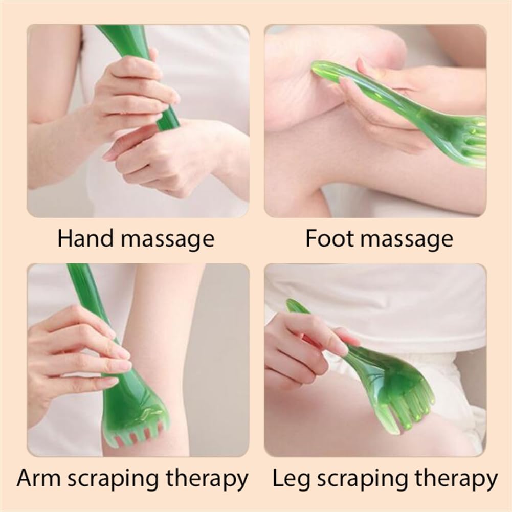 3 Piece Facial Massage Tool Set 5 Claw Face Scraper Scalp Massage Comb Body Scraper Stick for Back Neck Face Head SPA Skincare