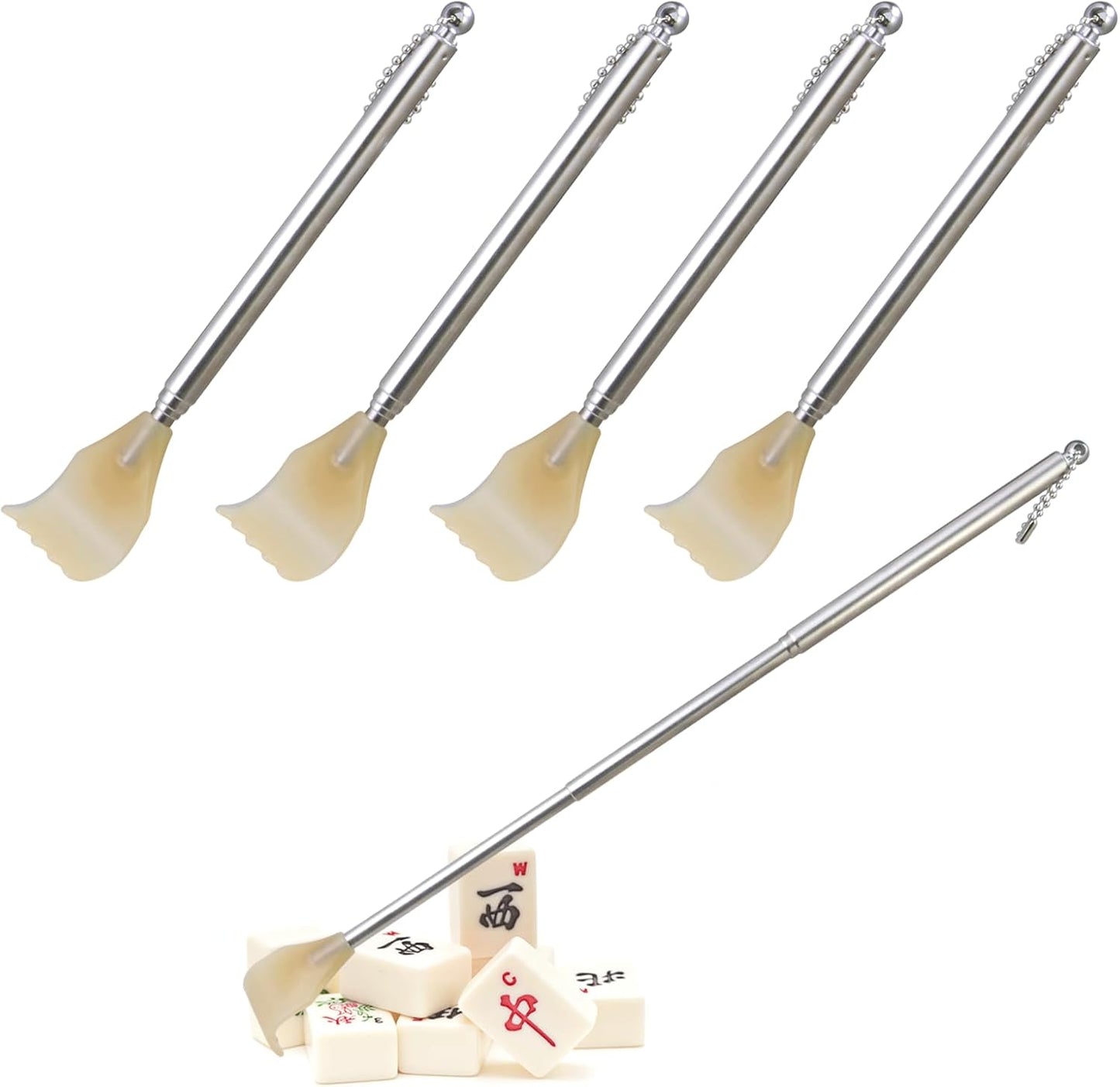 4 Piece Metal Extendable Mahjong Handles for Mahjong Sets and Accessories Enhance Game Feel and Smoothness