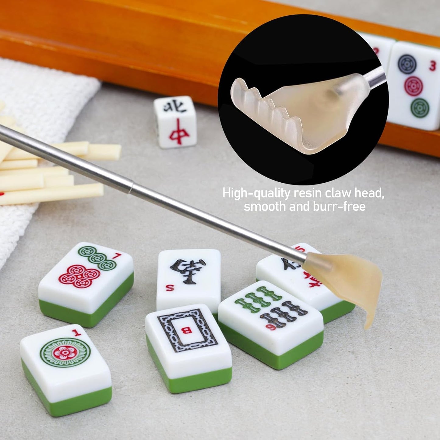 4 Piece Metal Extendable Mahjong Handles for Mahjong Sets and Accessories Enhance Game Feel and Smoothness