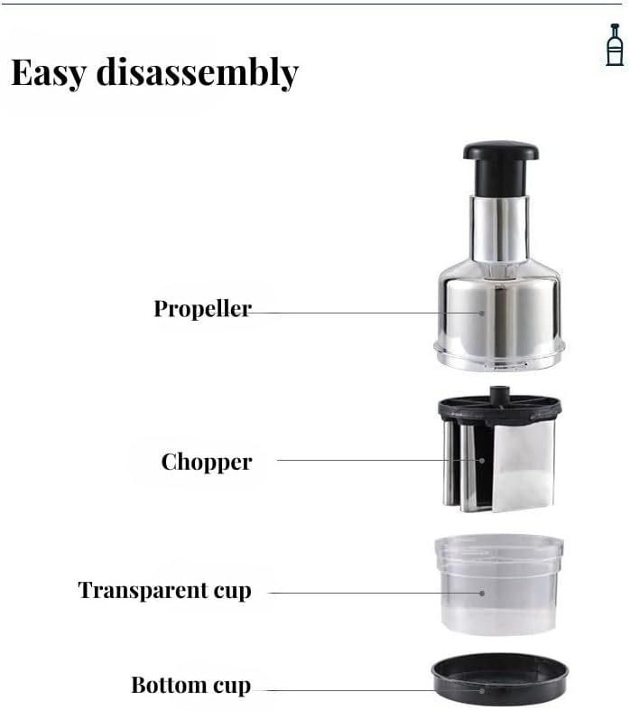 Handheld Garlic Press - Lightweight & Compact Manual Food Processor for Garlic Onion Vanilla Vegetables - Easy to Use Kitchen Tool