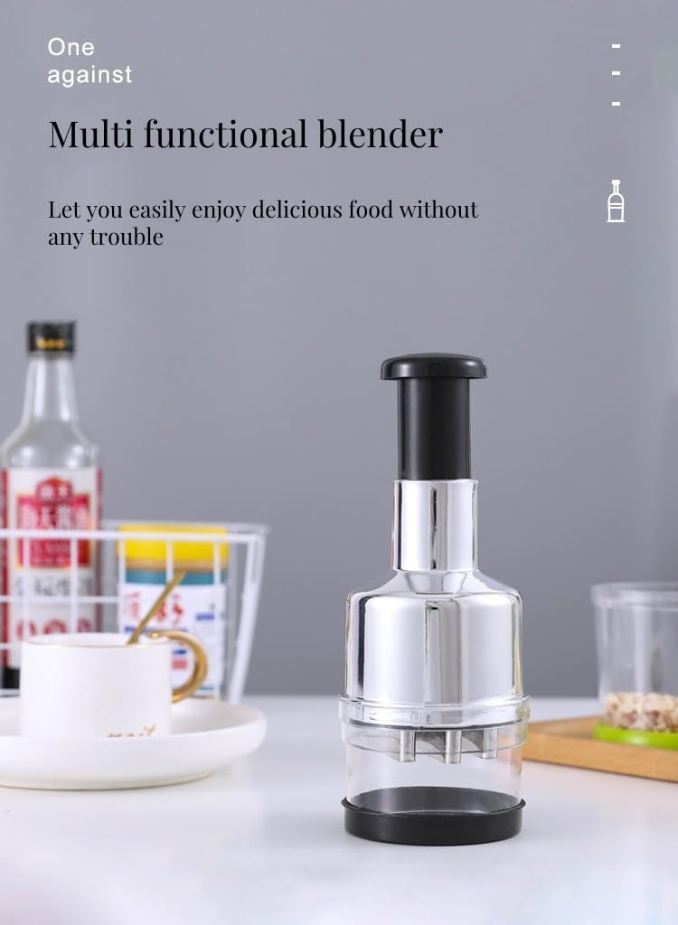 Handheld Garlic Press - Lightweight & Compact Manual Food Processor for Garlic Onion Vanilla Vegetables - Easy to Use Kitchen Tool