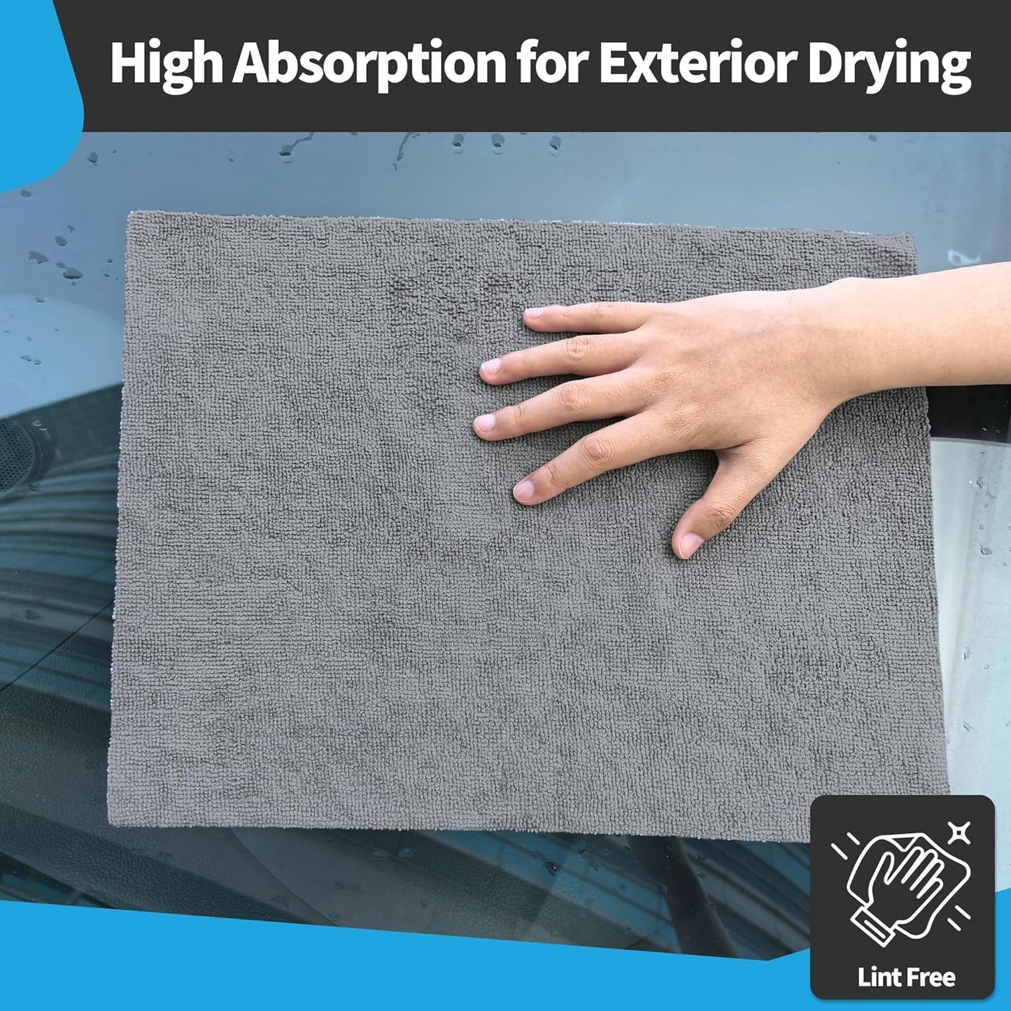 Microfiber Cleaning Cloth, 50 Pack Cleaning Rags& Grey Microfiber Cleaning Cloth -Pack of 50, 16"X12" Cleaning Rags for Housekeeping and Kitchen