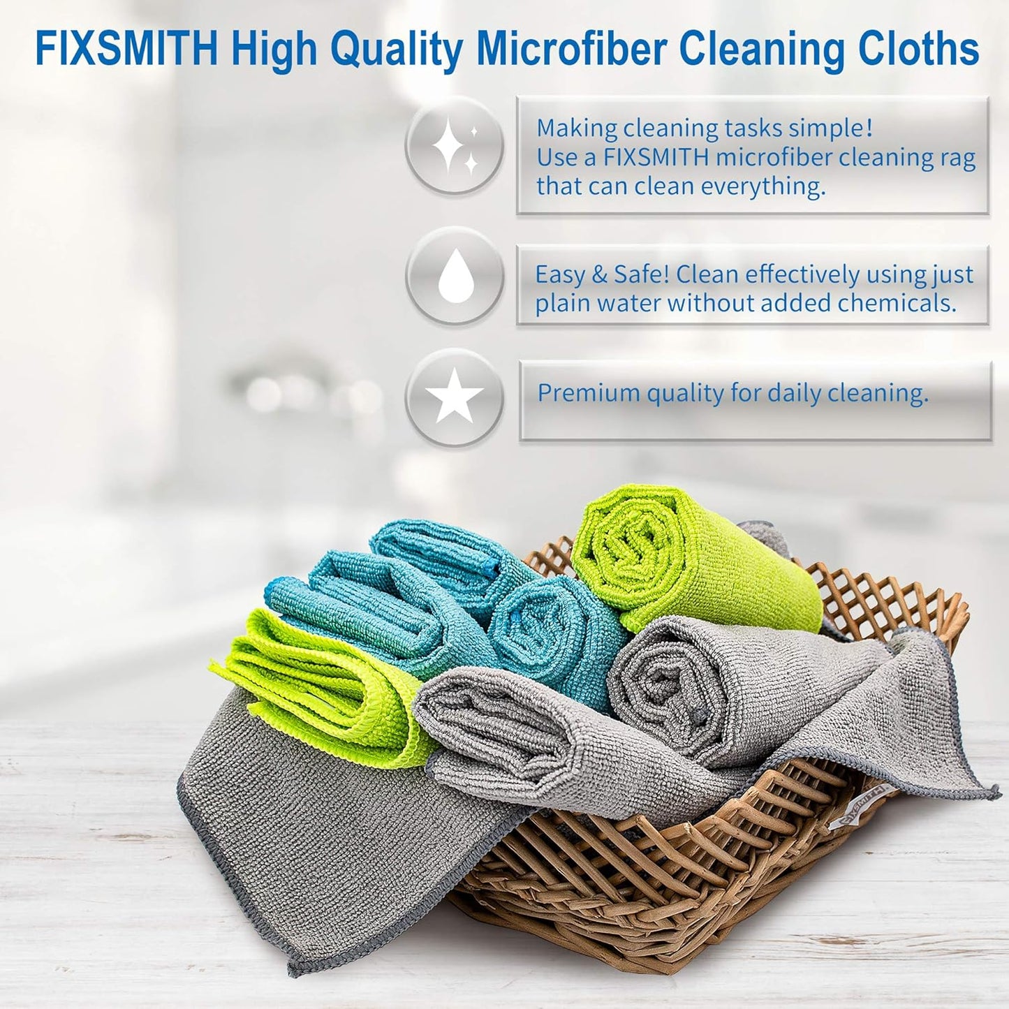 Microfiber Cleaning Cloth - Pack of 8, Size: 12 x 16 in& Microfiber Cleaning Cloth, 20 Pack Cleaning Rags, Cleaning Towels for Housekeeping
